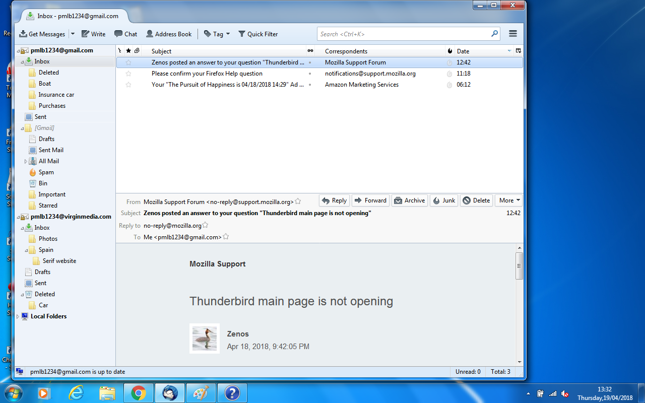 Thunderbird Main Page Is Not Opening Thunderbird Support Forum