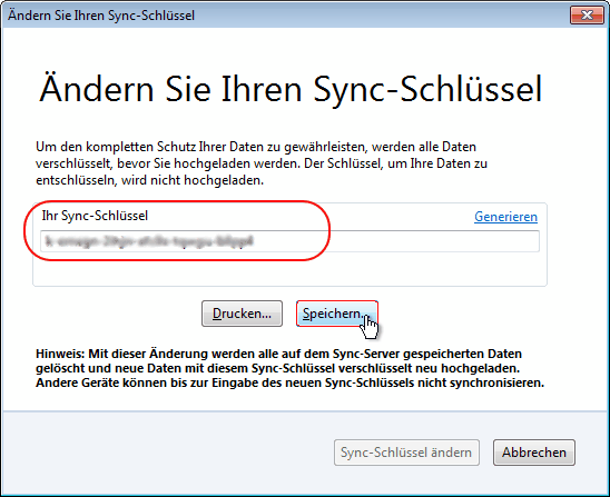 SyncSchlüsselWin7