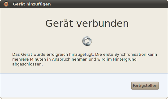 Linux_SyncGerätVerbunden