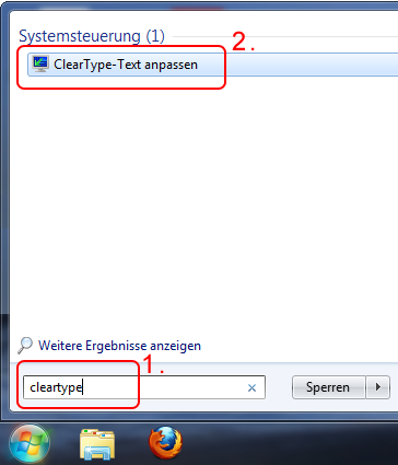 ClearType Einstellungen suchen