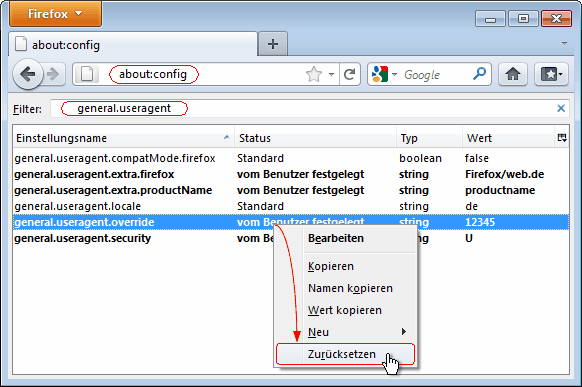 UserAgentZurücksetzenFx4Win