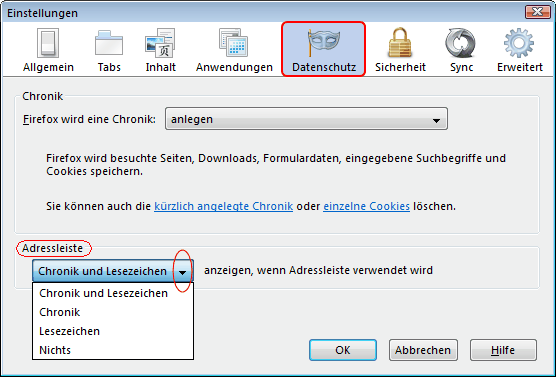 EinstellungenFensterDatenschutzAbschnittFx4Win_02