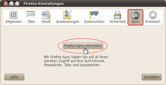 Sync einrichten Linux 01