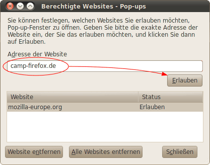 Einstellungen-Fenster - Inhalts-Abschnitt linux 02