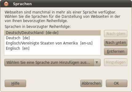 Einstellungen-Fenster - Inhalts-Abschnitt linux 07