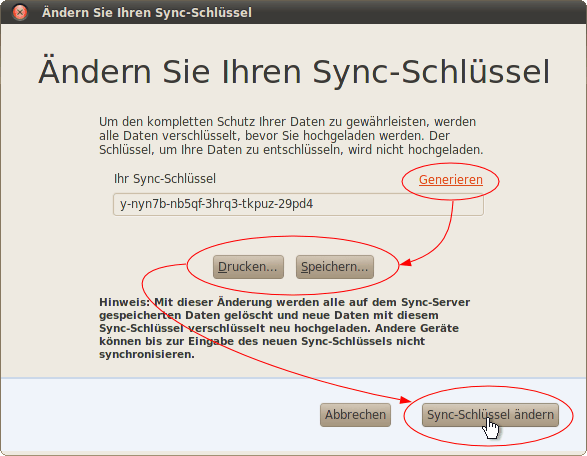 Sync-Informationen ersetzen Linux 03