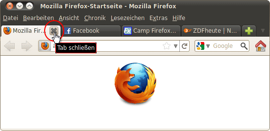 Surfen mit Tabs 02 Linux