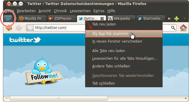 Surfen mit Tabs 04 Linux