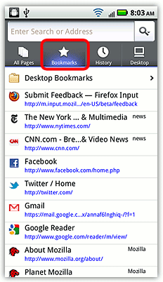 Bookmarks Mobile