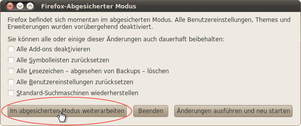 Abgesicherte Modus Fx5 linux