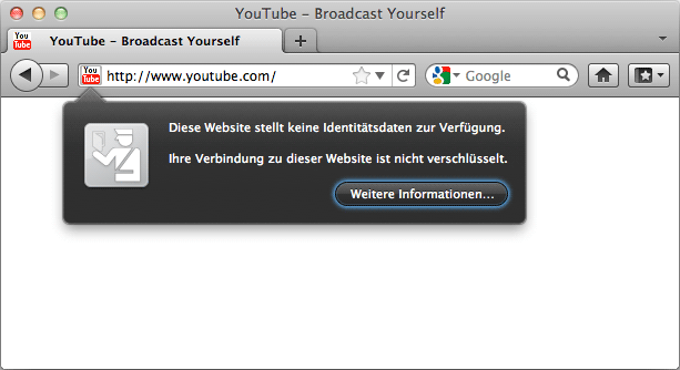 Webseitenidentität grau Mac