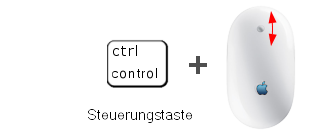 Ctrl+Mausrad drehen