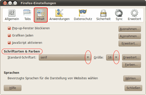 Schriftarten und Farben ändern (Linux) 01