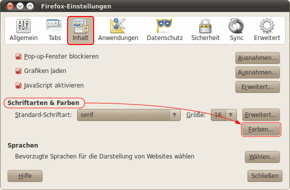 Schriftarten und Farben ändern (Linux) 04