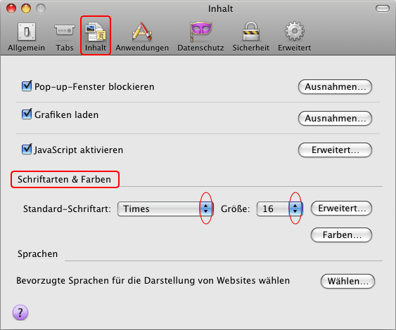 Schriftarten und Farben ändern (Mac) 01