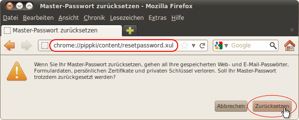 Master-Passwort zurücksetzen - Linux - Fx7