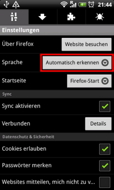 Sprache einstellen - Fx7 - Android - 01