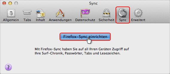 Sync einrichten Mac 01