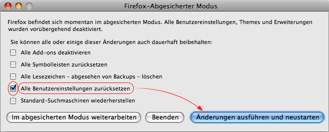 Alle Benutzereinstellungen zurücksetzen - Mac - Fx4