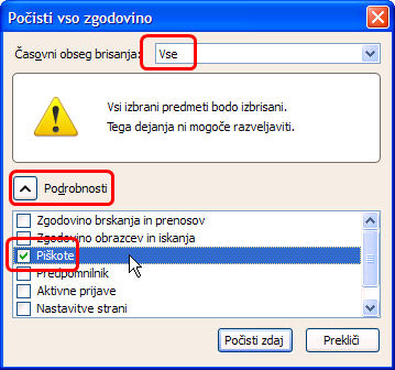 Options privacy clear all cookies win sl