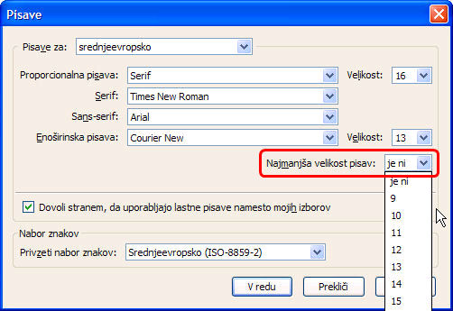 Options Contents advanced fonts win sl