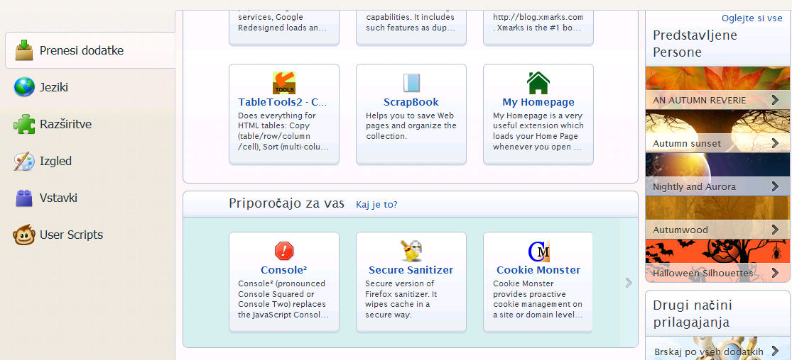 Tools add-ons start page win sl