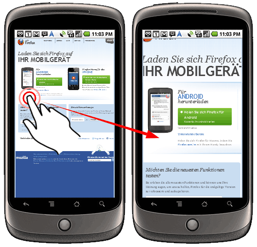 Wie Sie auf Webseiten mit Firefox auf Mobilgeräten navigieren - 06