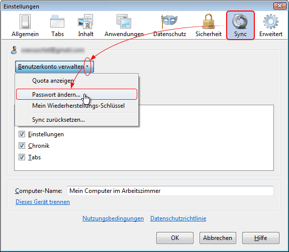 Firefox-Sync-Benutzerkonto verwalten - Win - 07