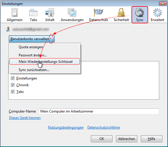 Firefox-Sync-Benutzerkonto verwalten - Win - 08