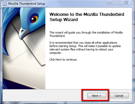 Welcome to the Thunderbird Setup Wizard