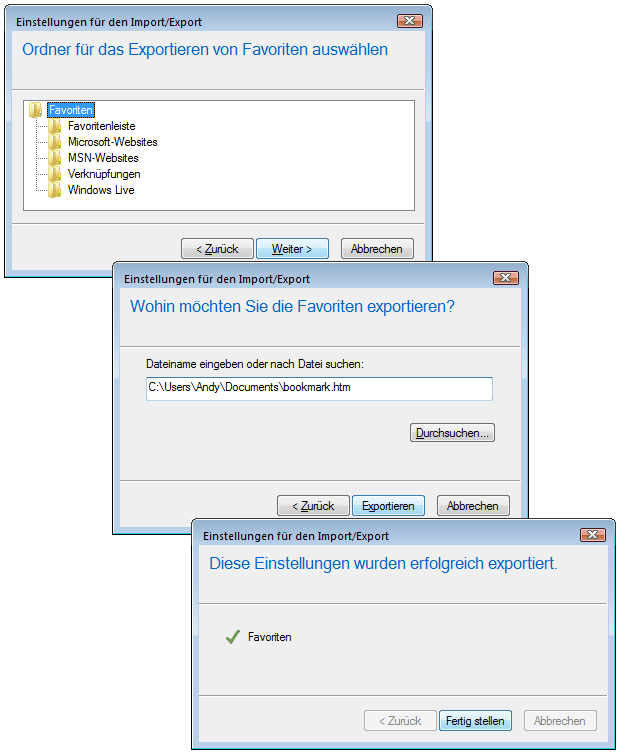 IE9 - Favoriten exportieren - 03