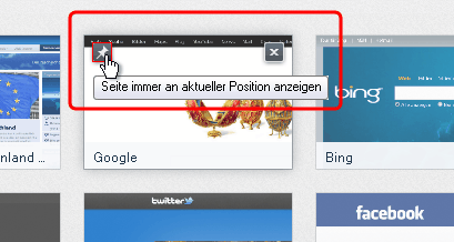 Seite immer an aktueller Position anzeigen