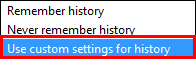 custom setting for history
