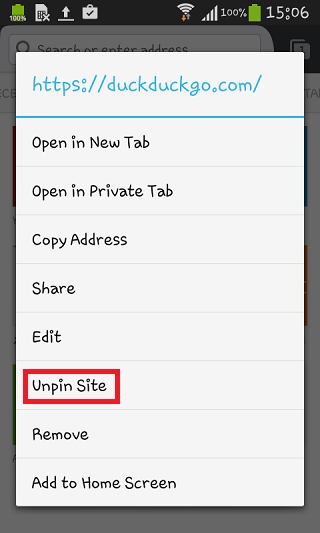 Unpin top sites