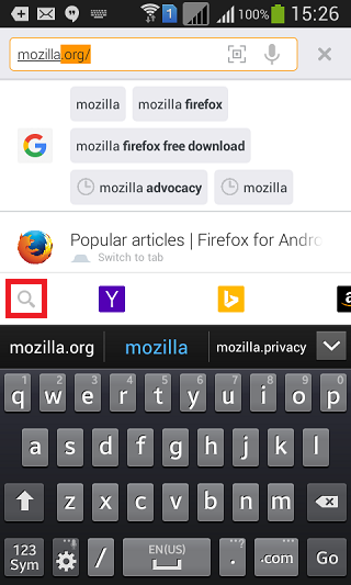quick search settings