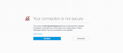 Your connection is not secure page