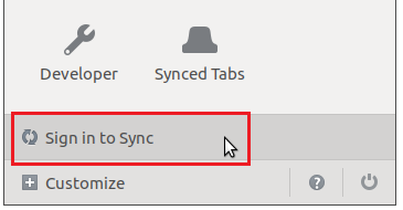 Sync in menu Linux