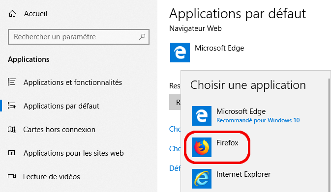 Faire de Firefox le navigateur par défaut | Assistance de Firefox