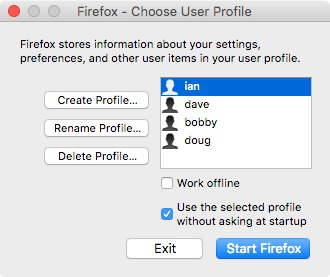 Firefox Profile Manager