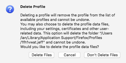 Delete Profile - macOS