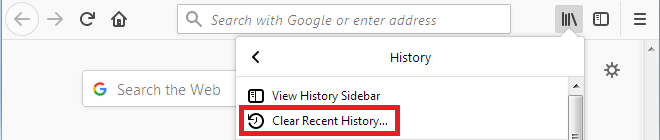 Clear recent searches from the Search bar | Firefox Help