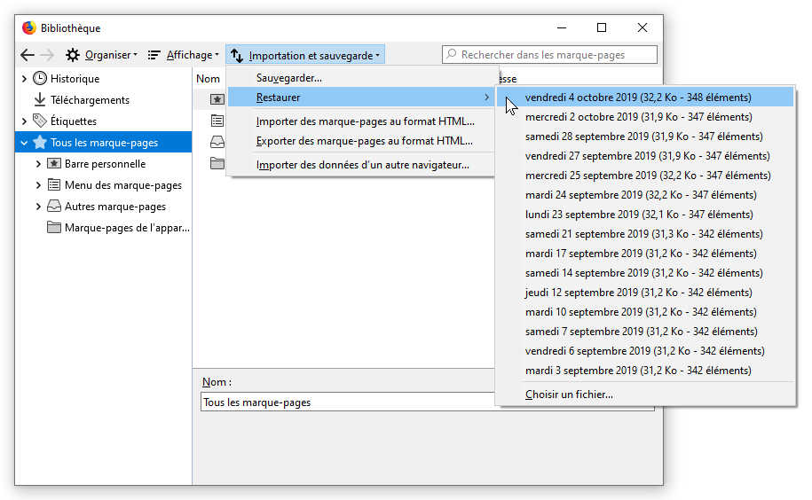 Comment Garder Les Marques Pages Avant De Réinstaller Firefox Restaurer les marque-pages à partir de sauvegarde ou les déplacer vers