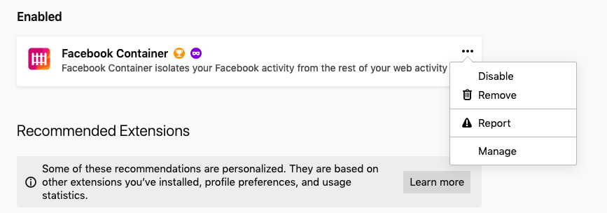Extension Card Options