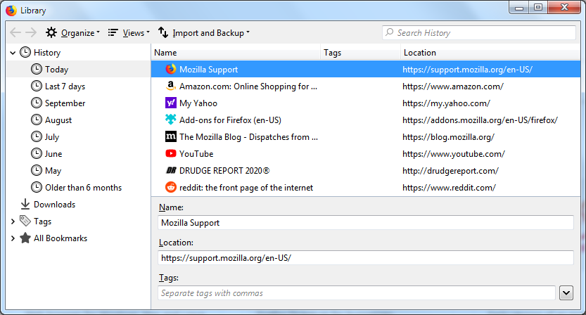 Browsing History In Firefox View The Websites You Have Visited 