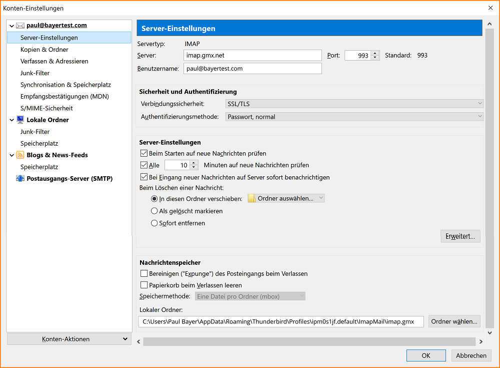 Thunderbird Konnte Nicht Zu Ihrem Imap Server Verbinden support.mozilla.org