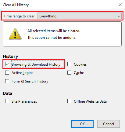 Clear Recent History - Everything - Browsing and Download History