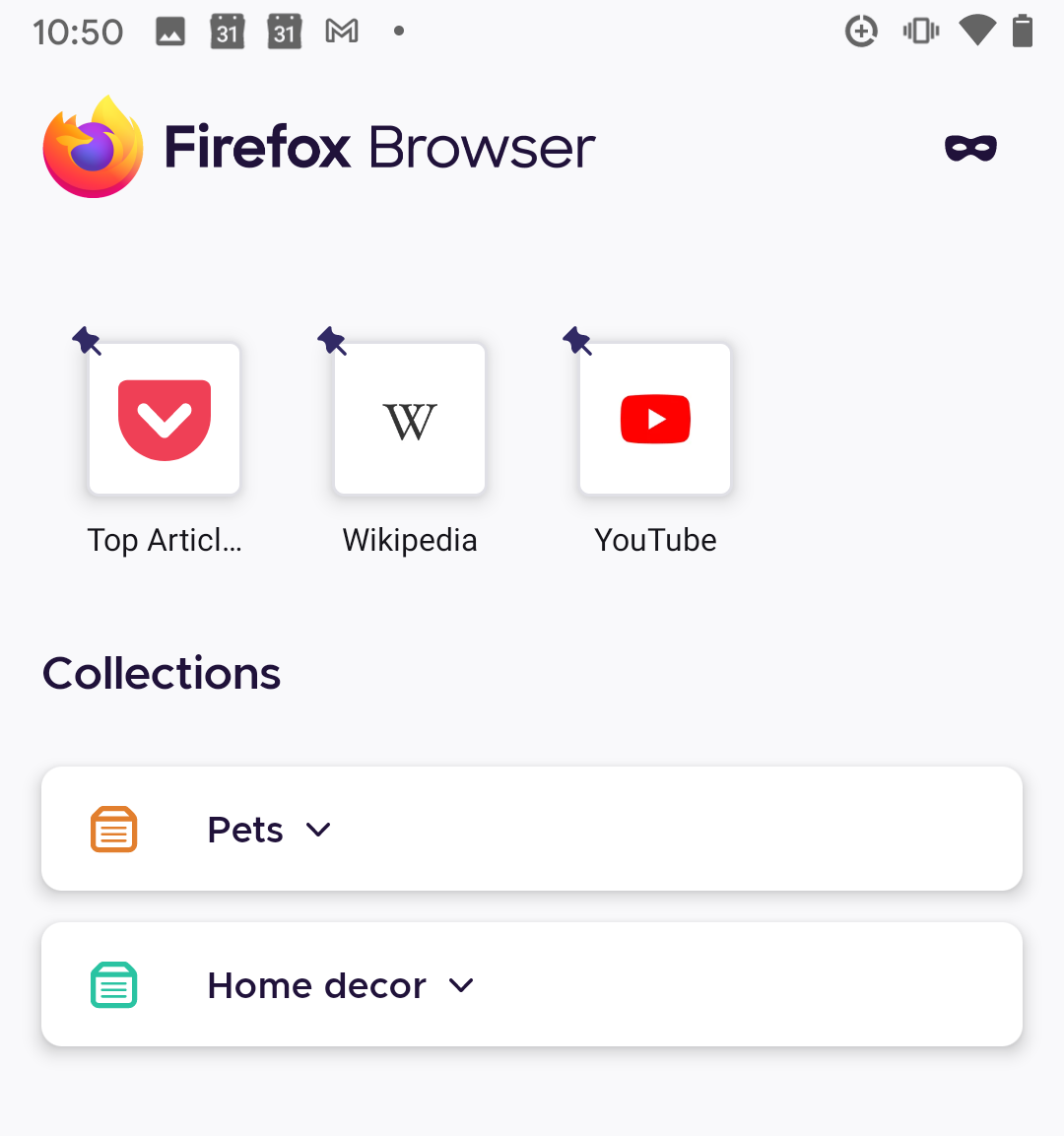 Коллекции в Firefox | Справка Firefox для Android