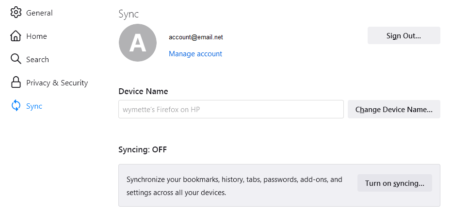 Disable Firefox Sync | Firefox Help