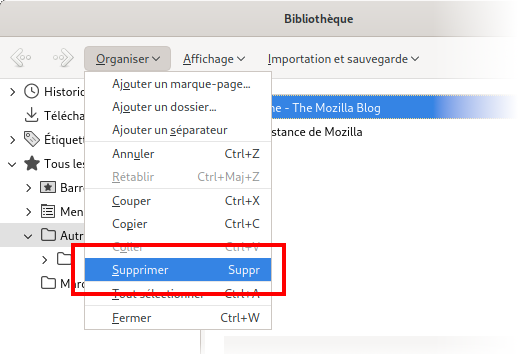 Garder Les Marques-pages à L'ouverture De Mozilla Comment puis-je supprimer un marque-page ? | Assistance de Firefox
