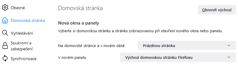 Jak Nastavit Domovskou Str Nku N Pov Da Aplikace Firefox